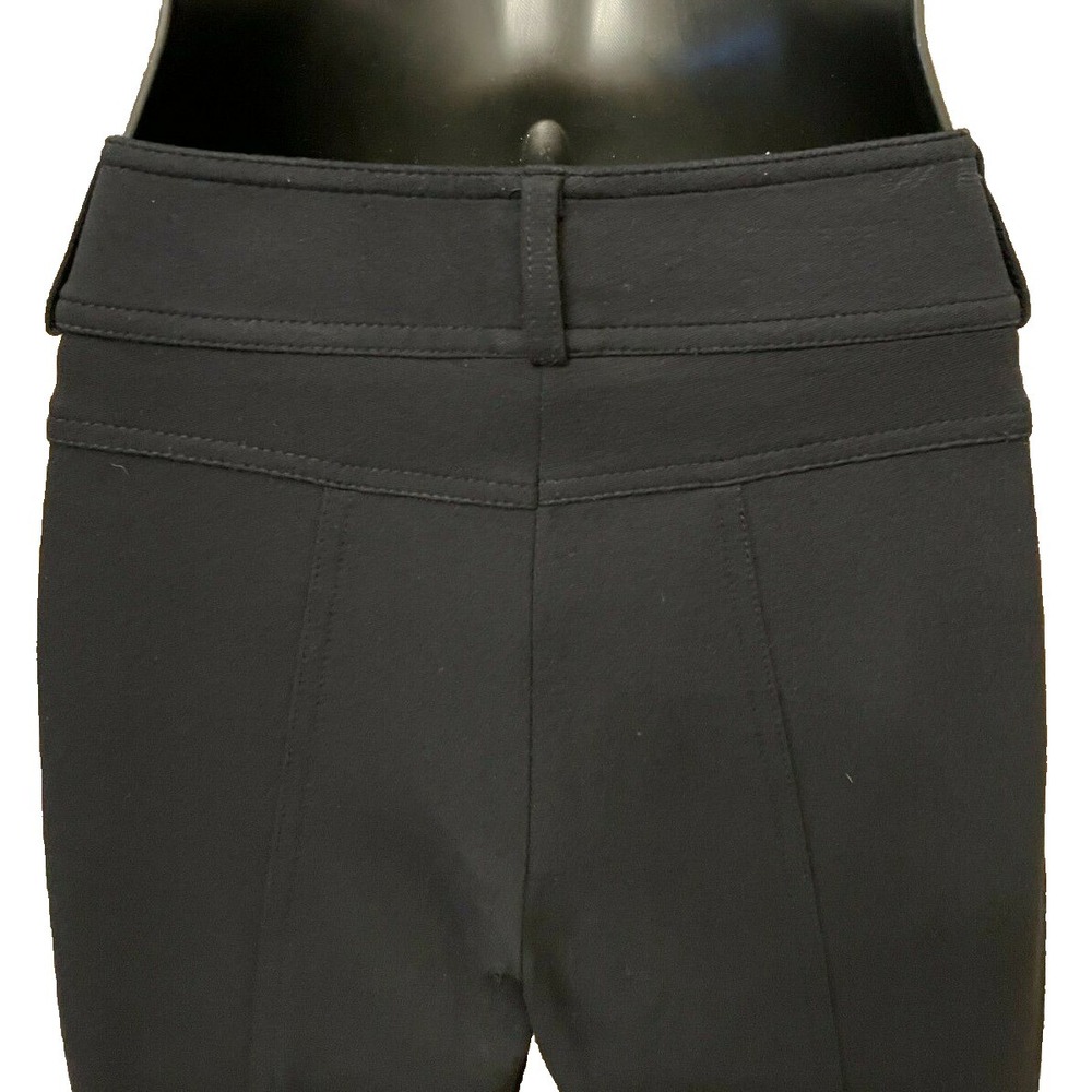 Cache Womens Modern Mid Rise Skinny Straight Leg Pants Sz 2 Black Knit Stretch - Picture 9 of 13